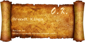 Orendt Kinga névjegykártya
